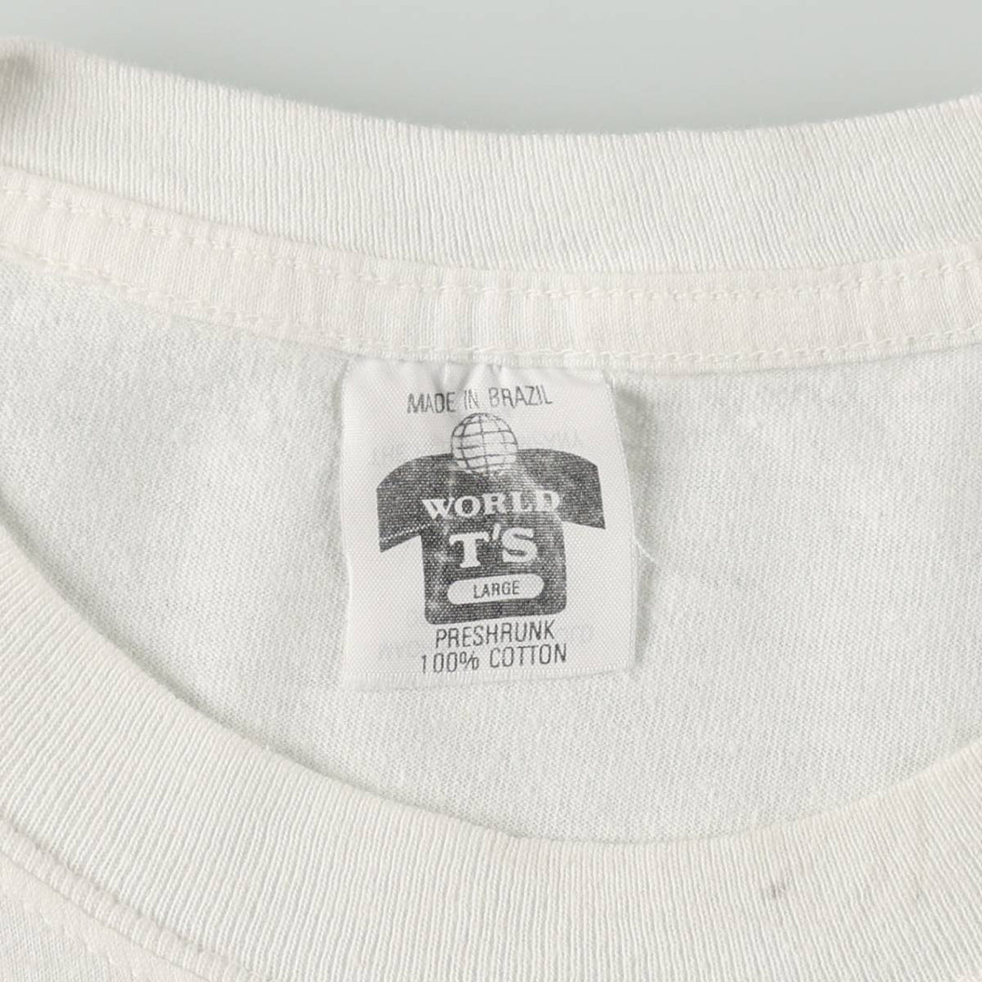 90'S WORLD T'S Art T-shirt, Men's Size L (approx.), Vintage cotton white type Vintage Second Hand