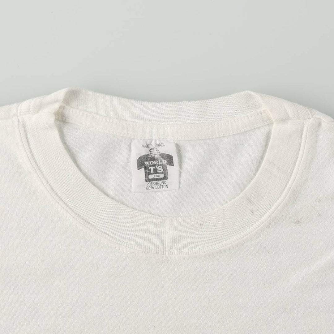 90'S WORLD T'S Art T-shirt, Men's Size L (approx.), Vintage cotton white type Vintage Second Hand