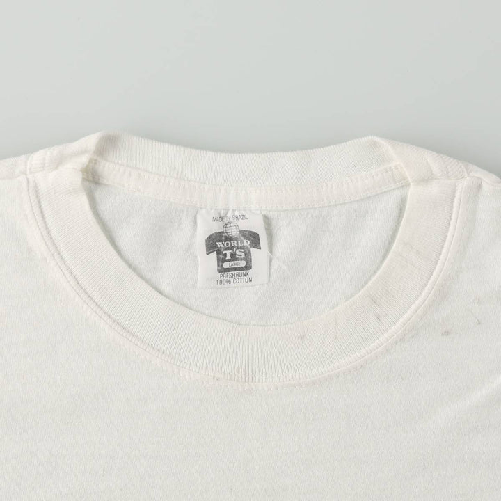 90'S WORLD T'S Art T-shirt, Men's Size L (approx.), Vintage cotton white type Vintage Second Hand