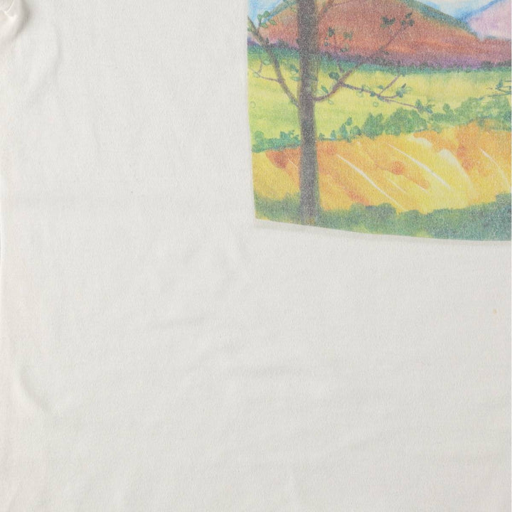 90'S WORLD T'S Art T-shirt, Men's Size L (approx.), Vintage cotton white type Vintage Second Hand
