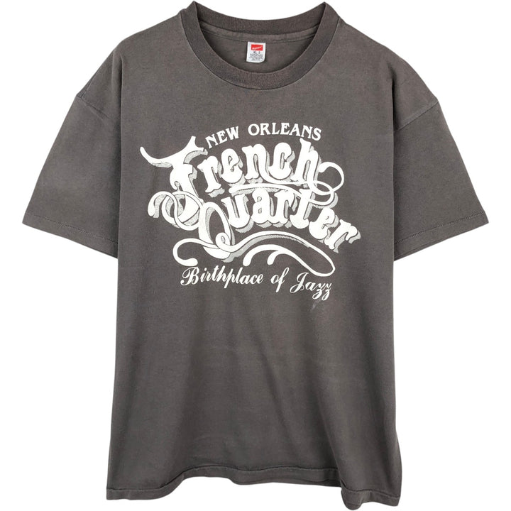 Hanes Print T-Shirt, Made in USA, Men's Size XL (approx.) cotton gray type Vintage Second Hand
