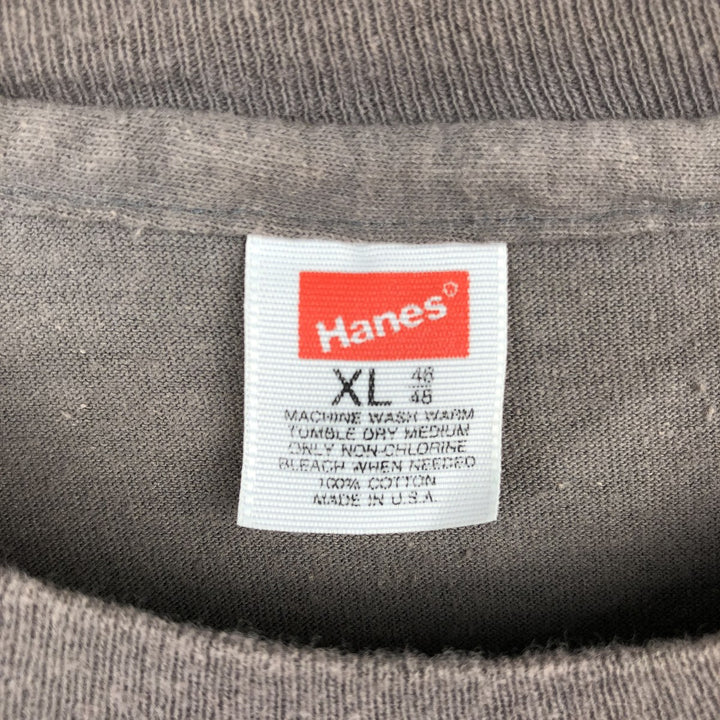 Hanes Print T-Shirt, Made in USA, Men's Size XL (approx.) cotton gray type Vintage Second Hand