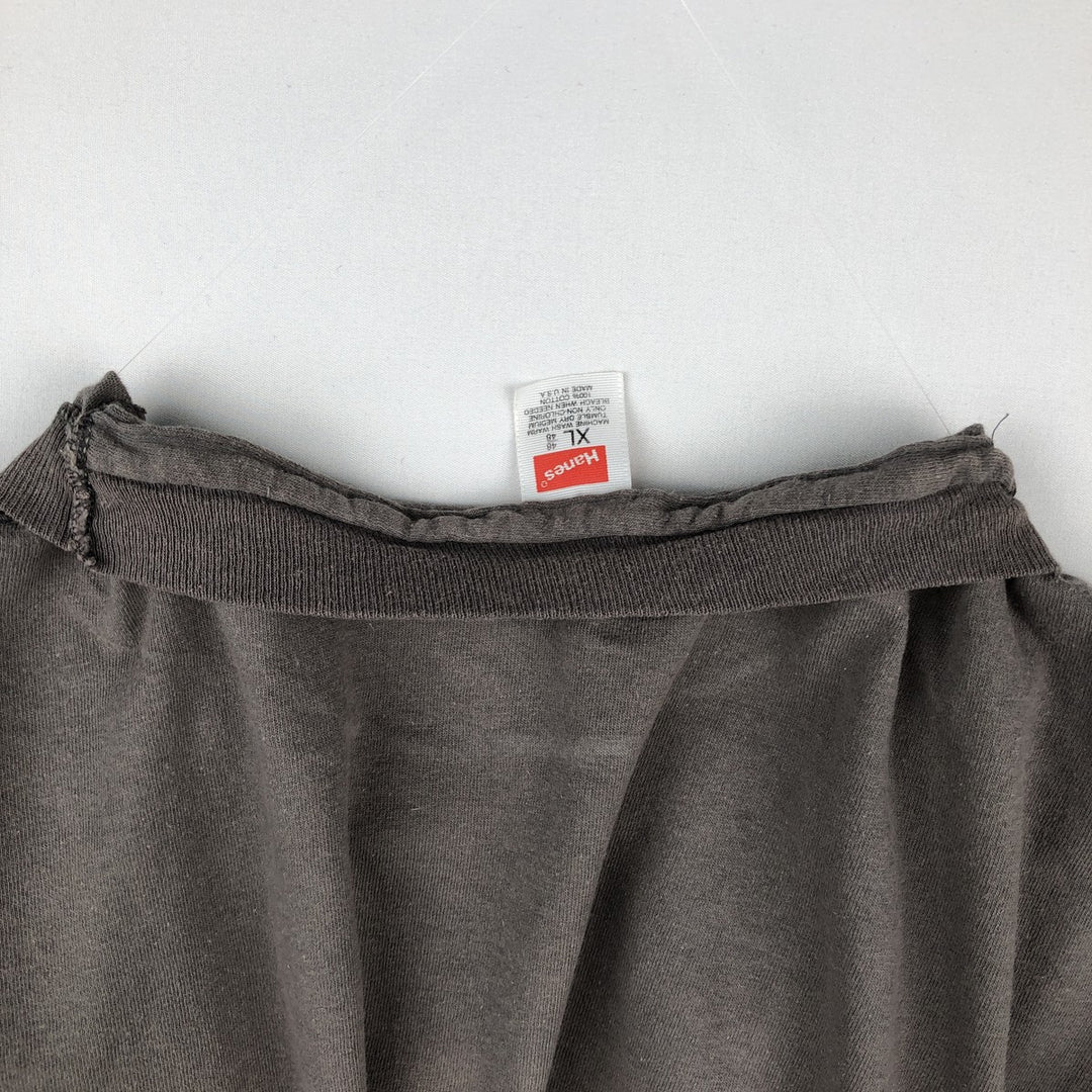 Hanes Print T-Shirt, Made in USA, Men's Size XL (approx.) cotton gray type Vintage Second Hand