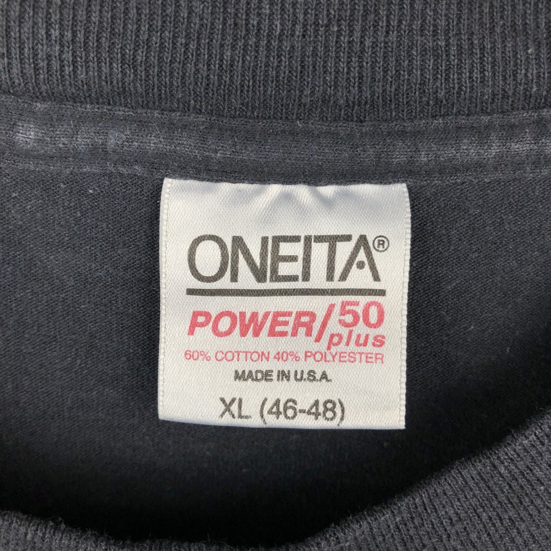 90'S ONEITA DRAKKAR NOIR Advertising T-Shirt, Made in USA, Men's XL equivalent, Vintage cotton black type Vintage Second Hand