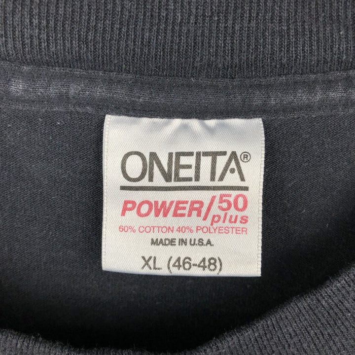 90'S ONEITA DRAKKAR NOIR Advertising T-Shirt, Made in USA, Men's XL equivalent, Vintage cotton black type Vintage Second Hand