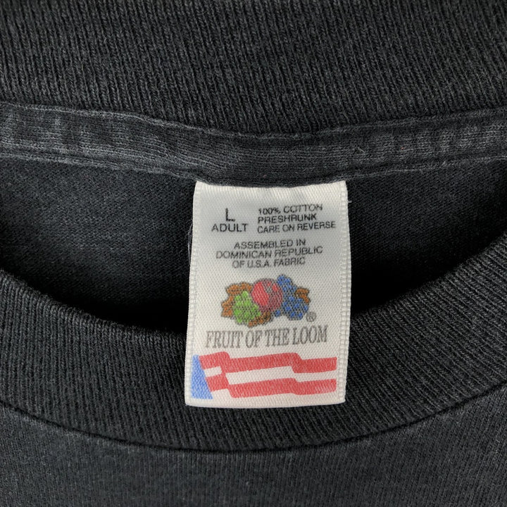 90'S Fruit of the Loom Message Print T-Shirt, Men's Size L, Vintage cotton black type Vintage Second Hand