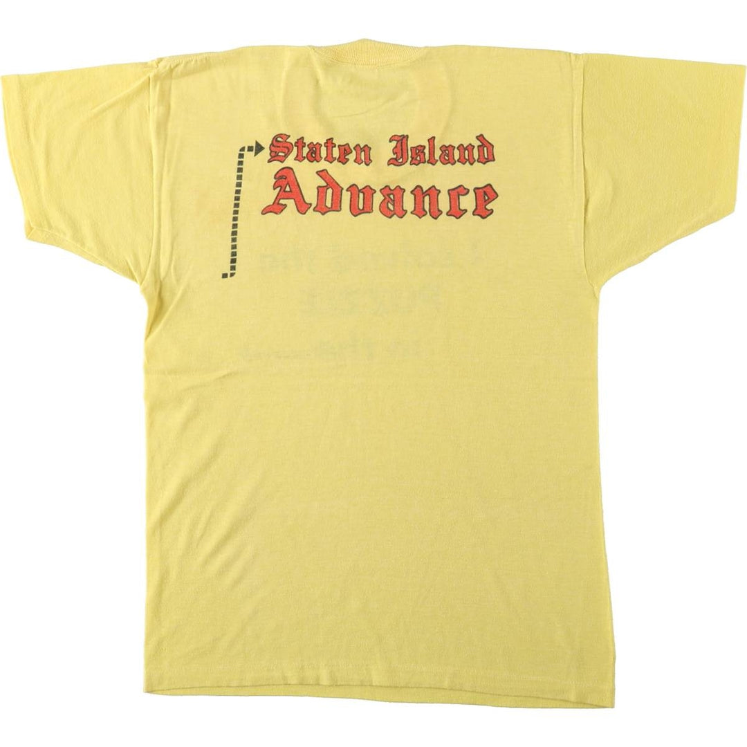 ~90'S Vintage Printed T-shirt, Men's S size unclear yellow type Vintage Second Hand