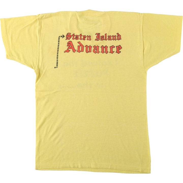 ~90'S Vintage Printed T-shirt, Men's S size unclear yellow type Vintage Second Hand
