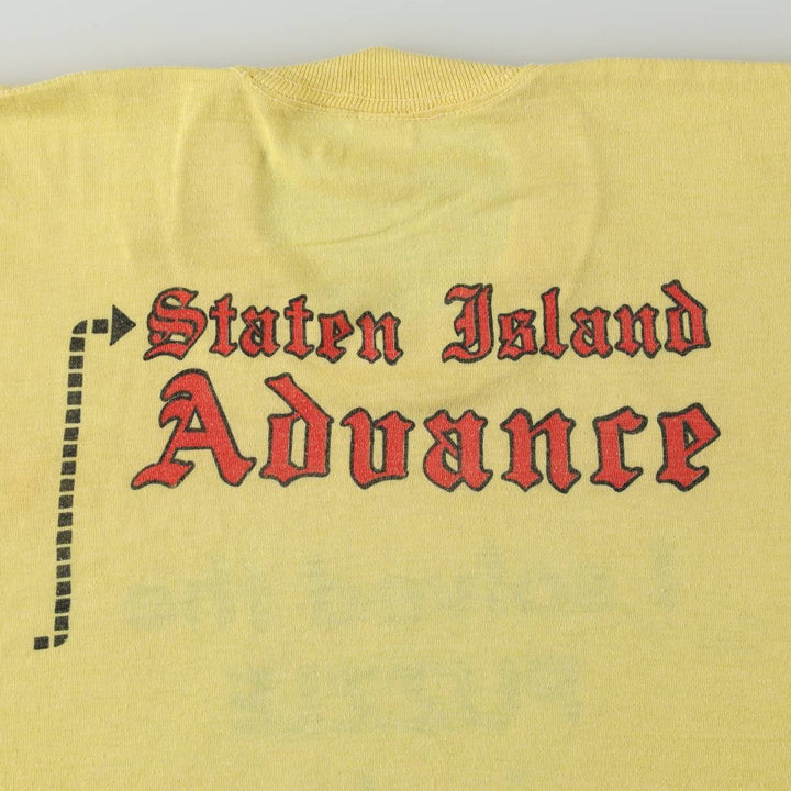 ~90'S Vintage Printed T-shirt, Men's S size unclear yellow type Vintage Second Hand