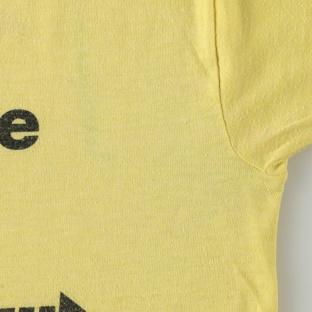 ~90'S Vintage Printed T-shirt, Men's S size unclear yellow type Vintage Second Hand