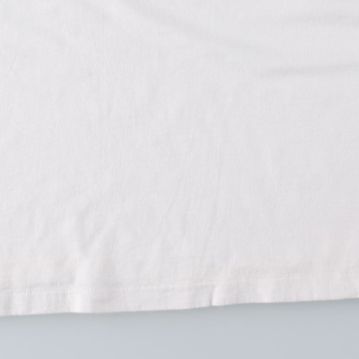 90'S Hanes BEEFY-T Printed T-shirt, Made in USA, Men's L size, Vintage cotton white type Vintage Second Hand