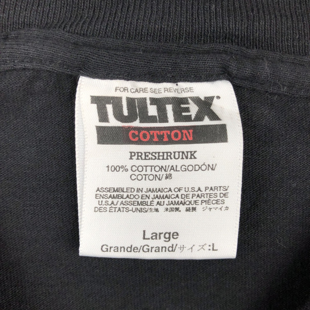 90'S TULTEX floral print T-shirt, men's size L equivalent, vintage. cotton black type Vintage Second Hand