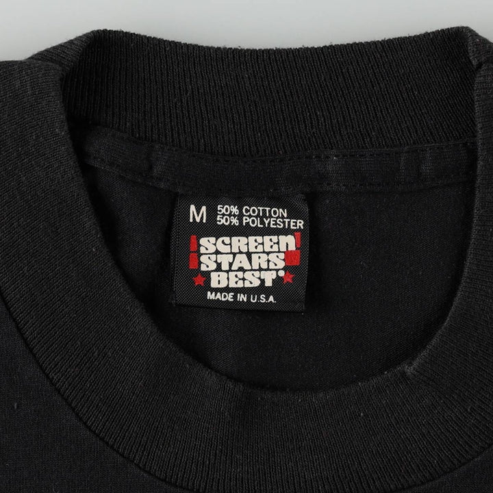 Fruit of the Loom parody print T-shirt, made in the USA, men's size M equivalent. cotton black type Vintage Second Hand