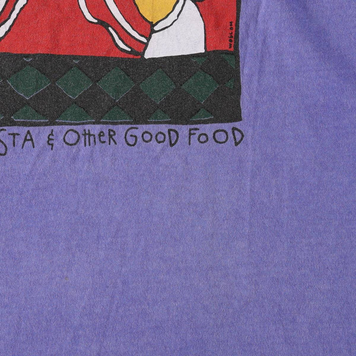90'S Anvil Lui Lui Print T-Shirt, Made in USA, Men's Size L (Equivalent), Vintage cotton purple type Vintage Second Hand