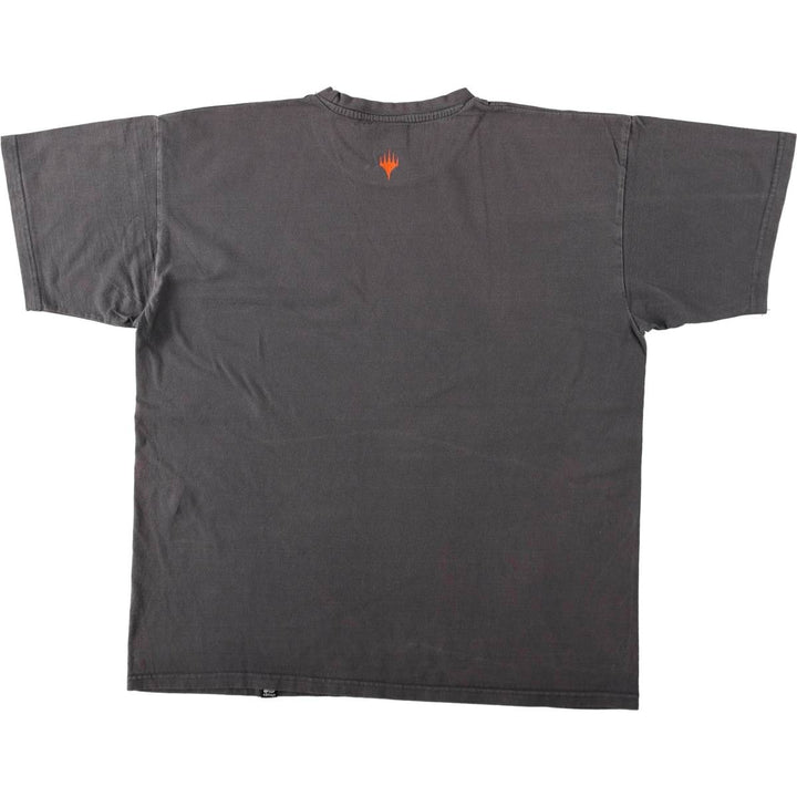 Magic: The Gathering Fire Pattern Print T-Shirt (Men's XL equivalent) cotton Charcoal Vintage Second Hand