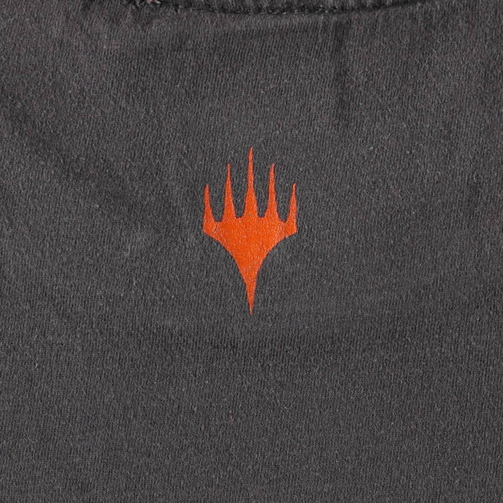 Magic: The Gathering Fire Pattern Print T-Shirt (Men's XL equivalent) cotton Charcoal Vintage Second Hand