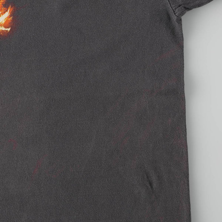 Magic: The Gathering Fire Pattern Print T-Shirt (Men's XL equivalent) cotton Charcoal Vintage Second Hand