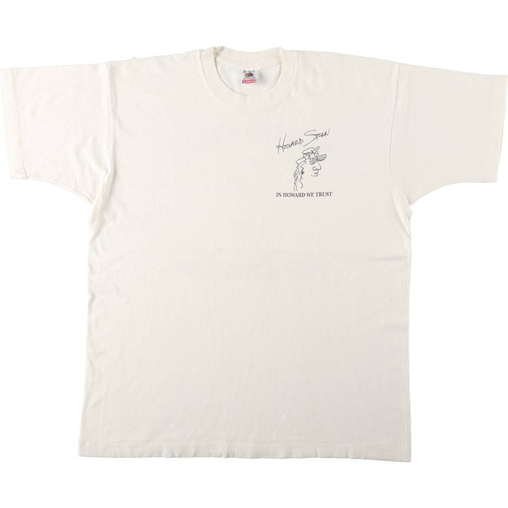 90'S Fruit of the Loom Howard Stern Print T-Shirt, Made in USA, Men's Size XL (approx.) cotton white type Vintage Second Hand