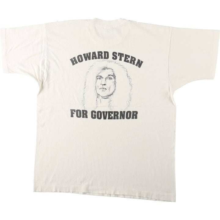 90'S Fruit of the Loom Howard Stern Print T-Shirt, Made in USA, Men's Size XL (approx.) cotton white type Vintage Second Hand
