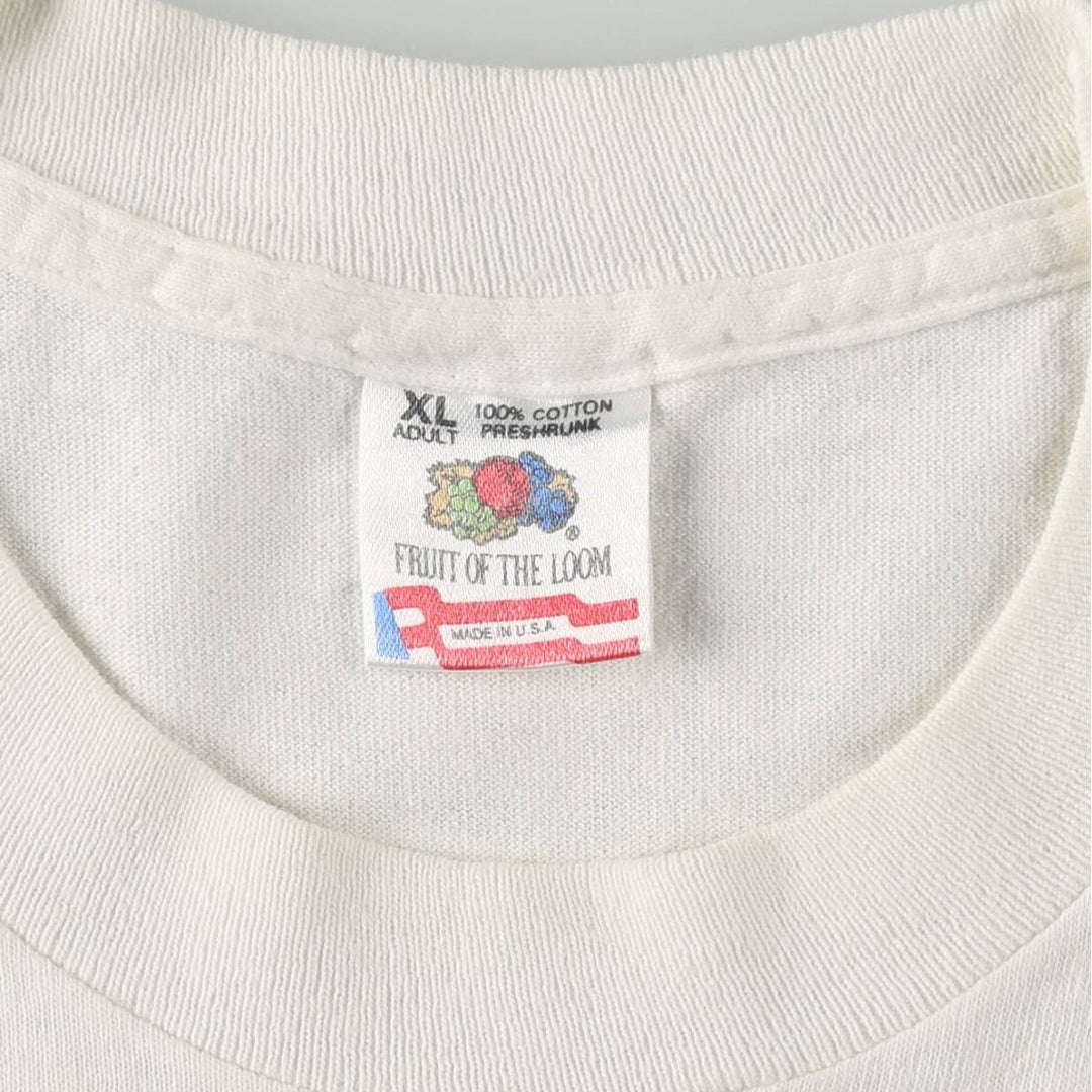 90'S Fruit of the Loom Howard Stern Print T-Shirt, Made in USA, Men's Size XL (approx.) cotton white type Vintage Second Hand