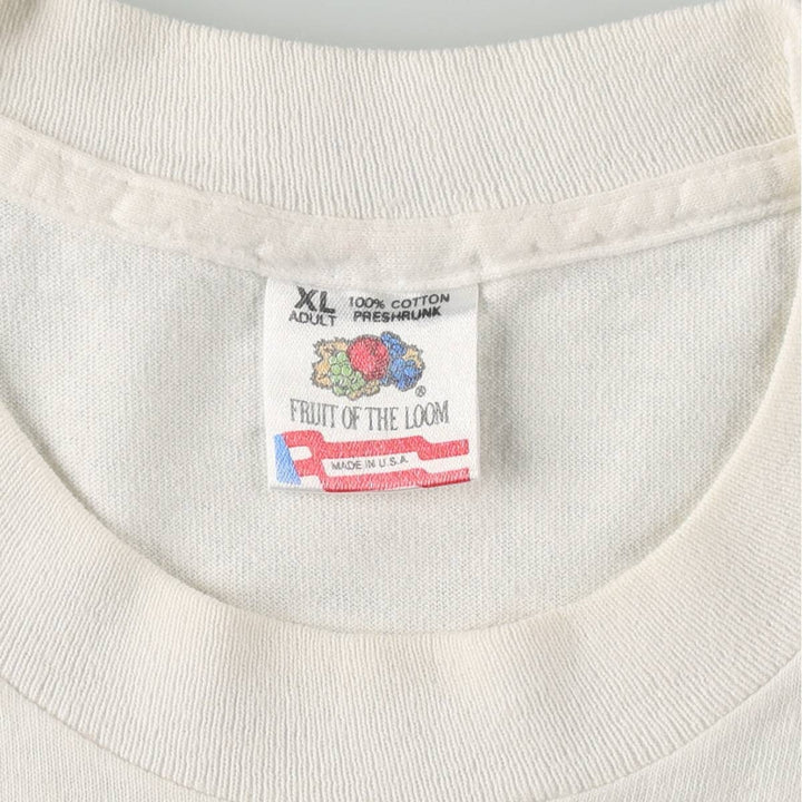 90'S Fruit of the Loom Howard Stern Print T-Shirt, Made in USA, Men's Size XL (approx.) cotton white type Vintage Second Hand