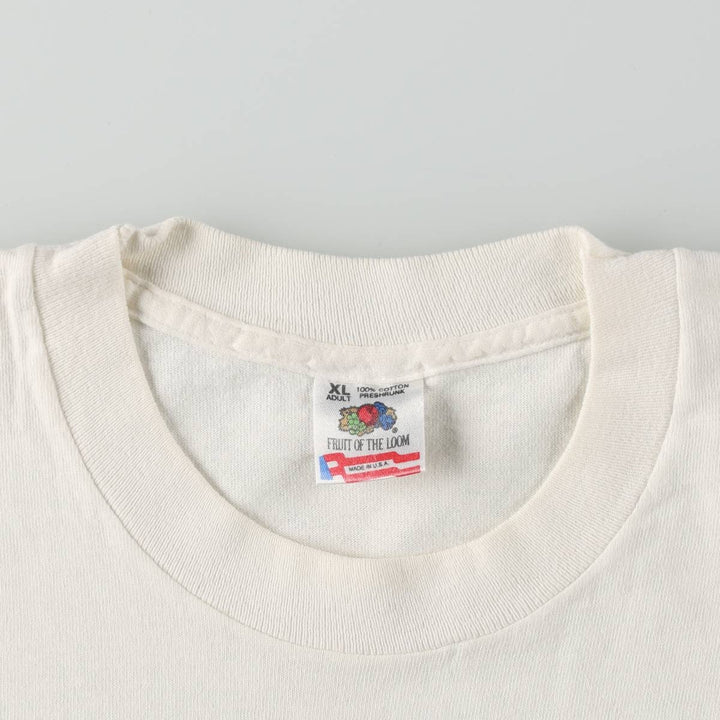 90'S Fruit of the Loom Howard Stern Print T-Shirt, Made in USA, Men's Size XL (approx.) cotton white type Vintage Second Hand