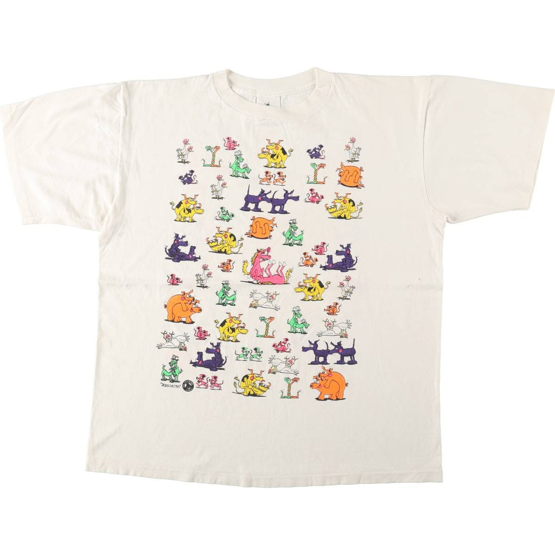 90'S OUTHOUSE DESIGNS erotic printed t-shirt, made in USA, men's size XL equivalent, vintage. cotton white type Vintage Second Hand