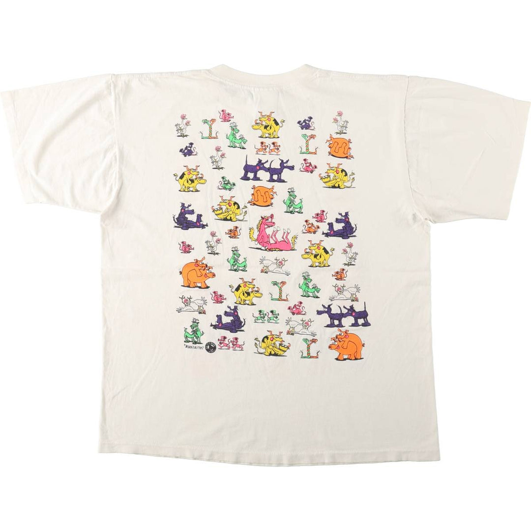 90'S OUTHOUSE DESIGNS erotic printed t-shirt, made in USA, men's size XL equivalent, vintage. cotton white type Vintage Second Hand