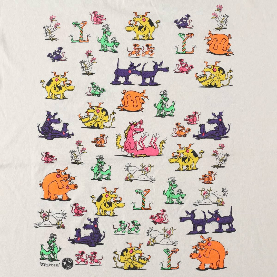 90'S OUTHOUSE DESIGNS erotic printed t-shirt, made in USA, men's size XL equivalent, vintage. cotton white type Vintage Second Hand