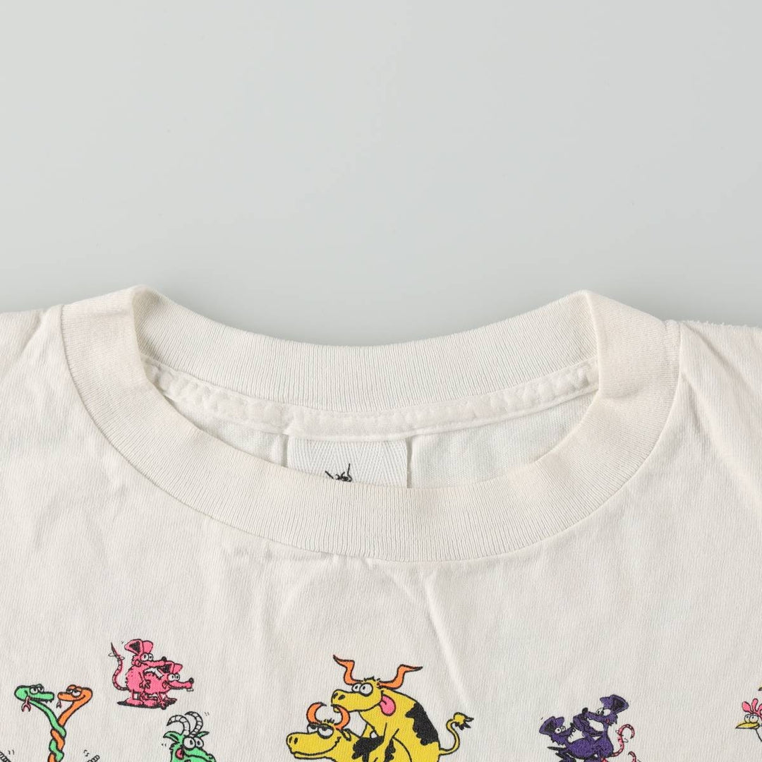 90'S OUTHOUSE DESIGNS erotic printed t-shirt, made in USA, men's size XL equivalent, vintage. cotton white type Vintage Second Hand