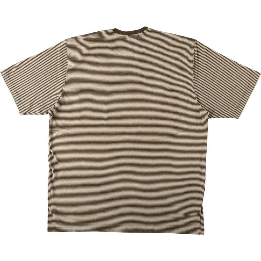 Brooks Brothers Short-Sleeve Striped T-Shirt, Men's Size XL (approx.) cotton Khaki type Vintage Second Hand