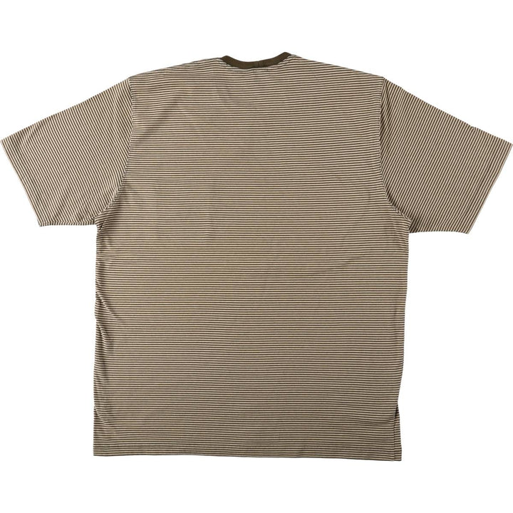 Brooks Brothers Short-Sleeve Striped T-Shirt, Men's Size XL (approx.) cotton Khaki type Vintage Second Hand