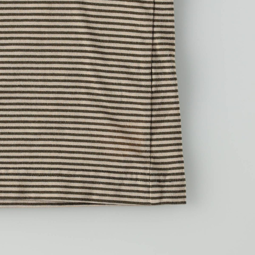 Brooks Brothers Short-Sleeve Striped T-Shirt, Men's Size XL (approx.) cotton Khaki type Vintage Second Hand