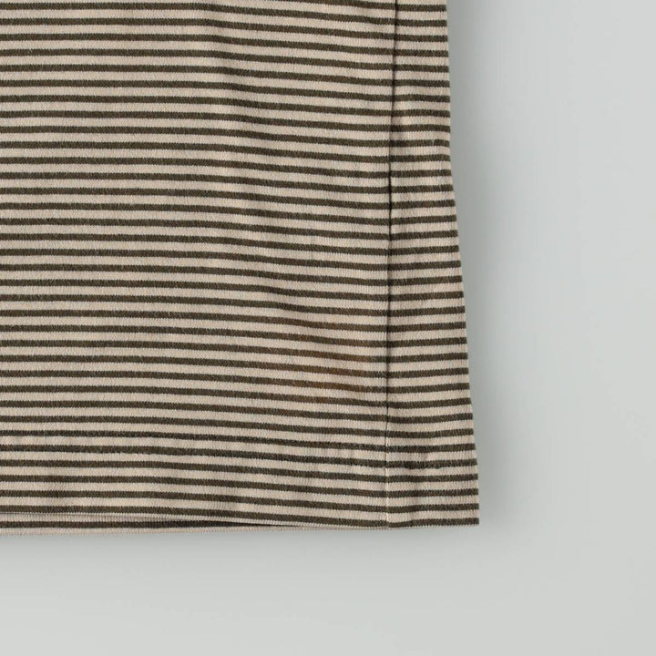 Brooks Brothers Short-Sleeve Striped T-Shirt, Men's Size XL (approx.) cotton Khaki type Vintage Second Hand