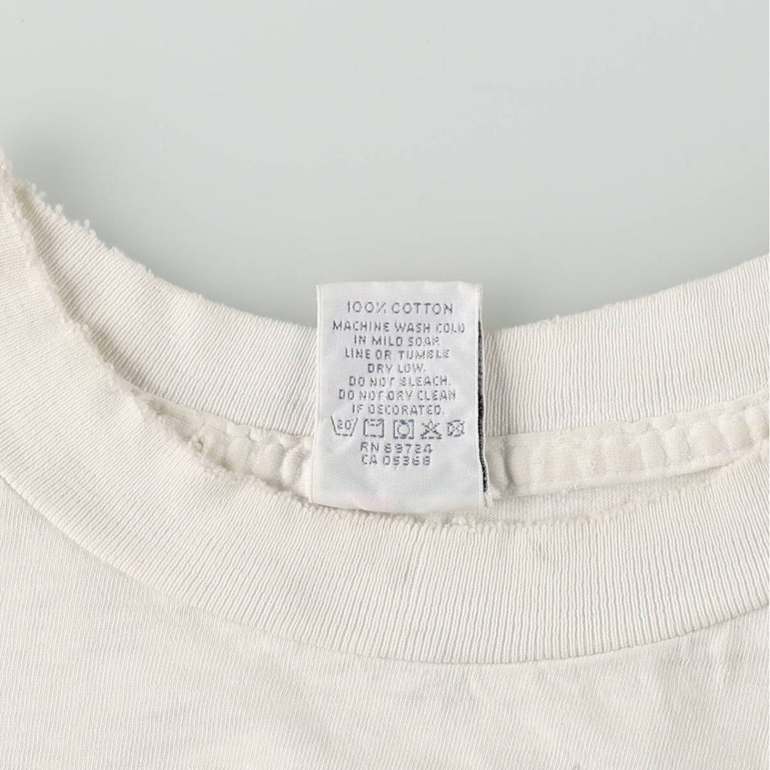 90'S Columbia White Tag Fish Print Short-Sleeve T-Shirt, Made in USA, Men's XXL Equivalent, Vintage cotton white type Vintage Second Hand