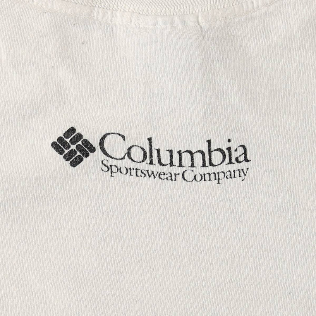 90'S Columbia White Tag Fish Print Short-Sleeve T-Shirt, Made in USA, Men's XXL Equivalent, Vintage cotton white type Vintage Second Hand