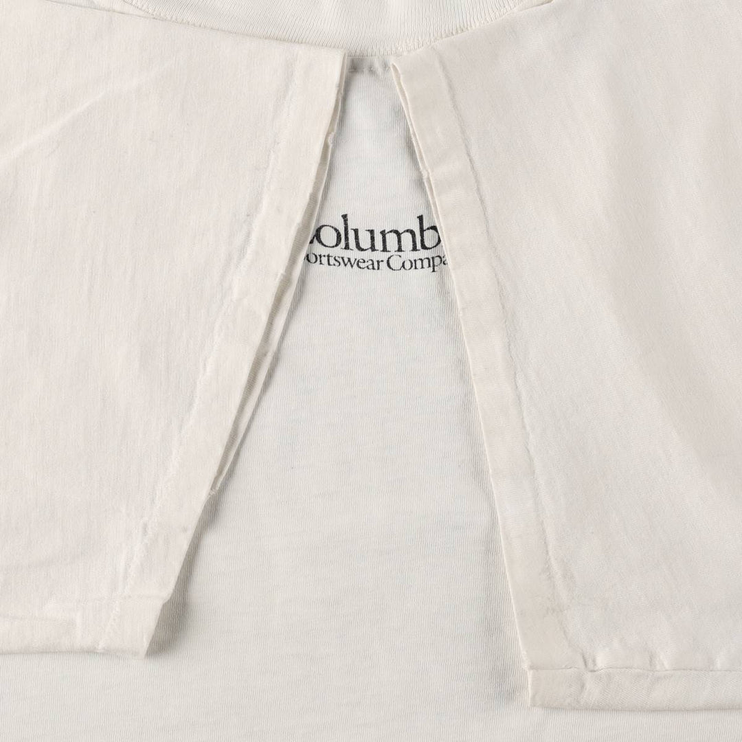 90'S Columbia White Tag Fish Print Short-Sleeve T-Shirt, Made in USA, Men's XXL Equivalent, Vintage cotton white type Vintage Second Hand