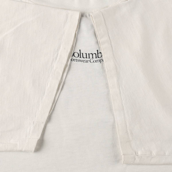 90'S Columbia White Tag Fish Print Short-Sleeve T-Shirt, Made in USA, Men's XXL Equivalent, Vintage cotton white type Vintage Second Hand