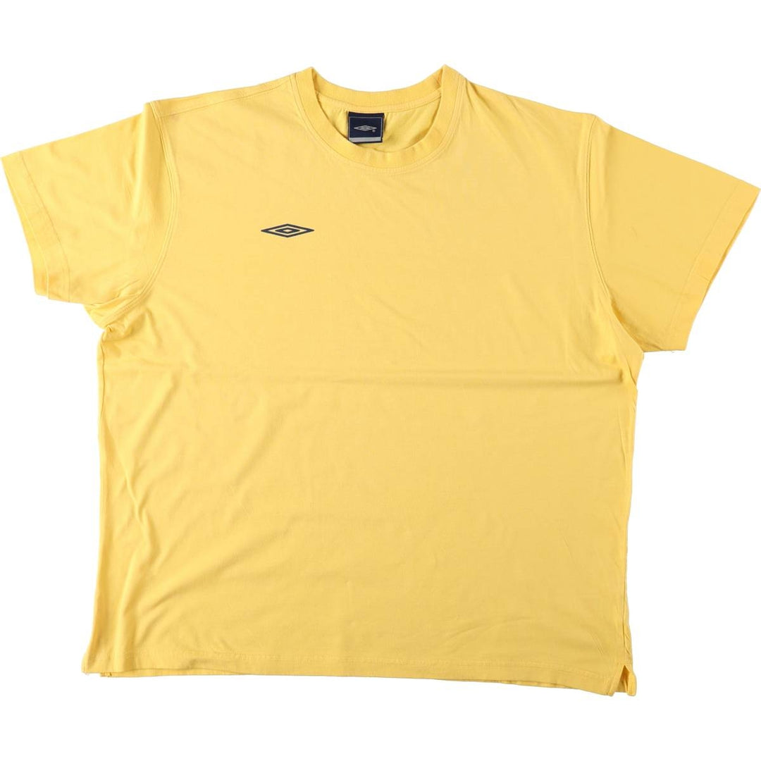 Umbro logo print T-shirt, men's size XL. cotton yellow type Vintage Second Hand