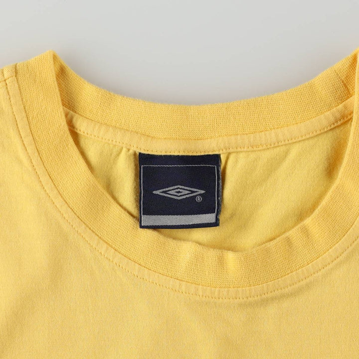 Umbro logo print T-shirt, men's size XL. cotton yellow type Vintage Second Hand