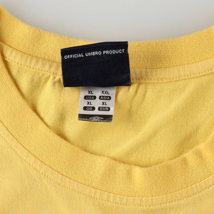 Umbro logo print T-shirt, men's size XL. cotton yellow type Vintage Second Hand