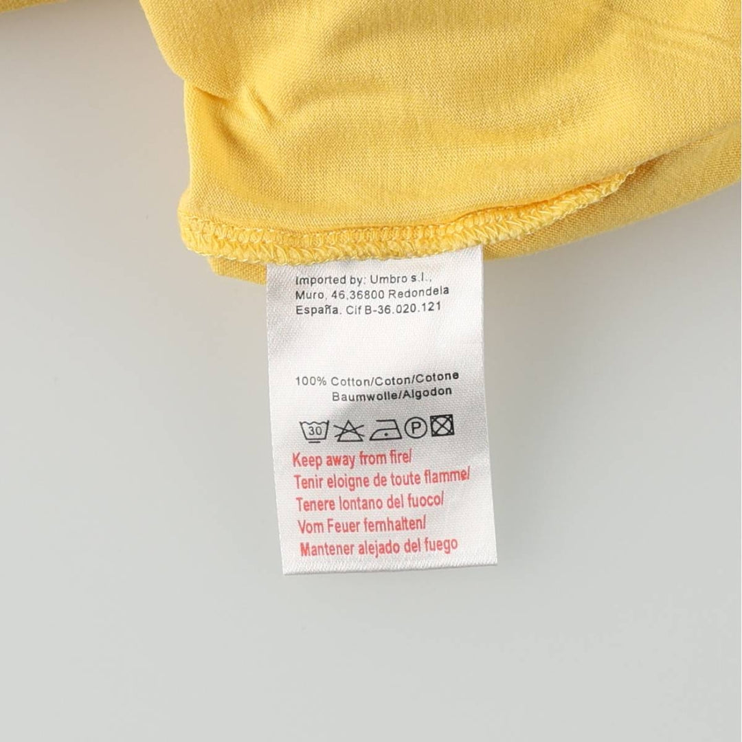 Umbro logo print T-shirt, men's size XL. cotton yellow type Vintage Second Hand