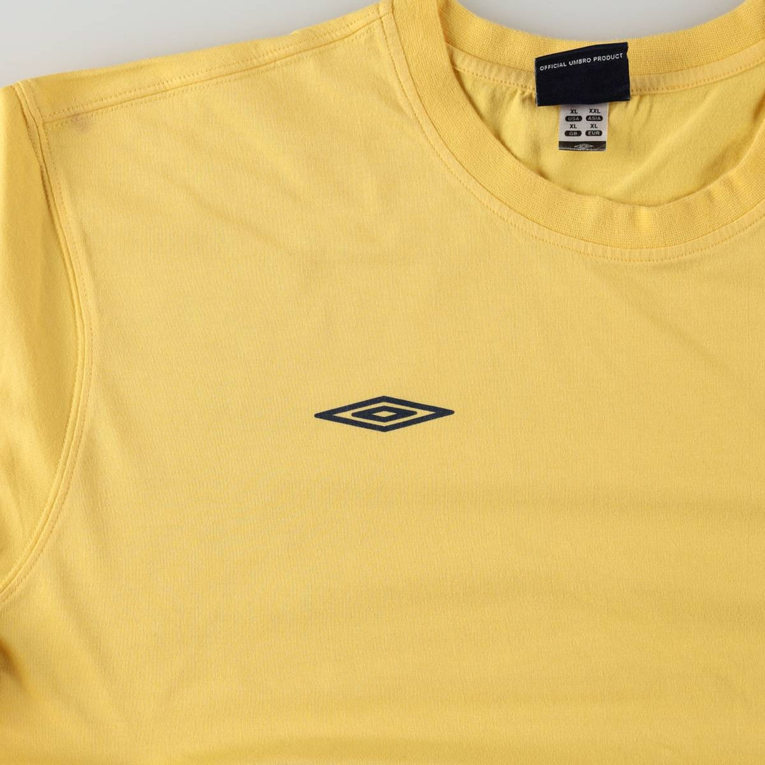 Umbro logo print T-shirt, men's size XL. cotton yellow type Vintage Second Hand