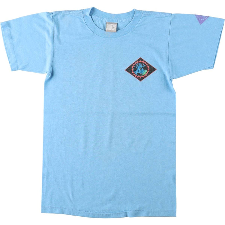 90'S Ocean Pacific Silver Tag Surf Skate T-Shirt, Made in USA, Men's Size L (Equivalent), Vintage cotton Blue type light blue Vintage Second Hand