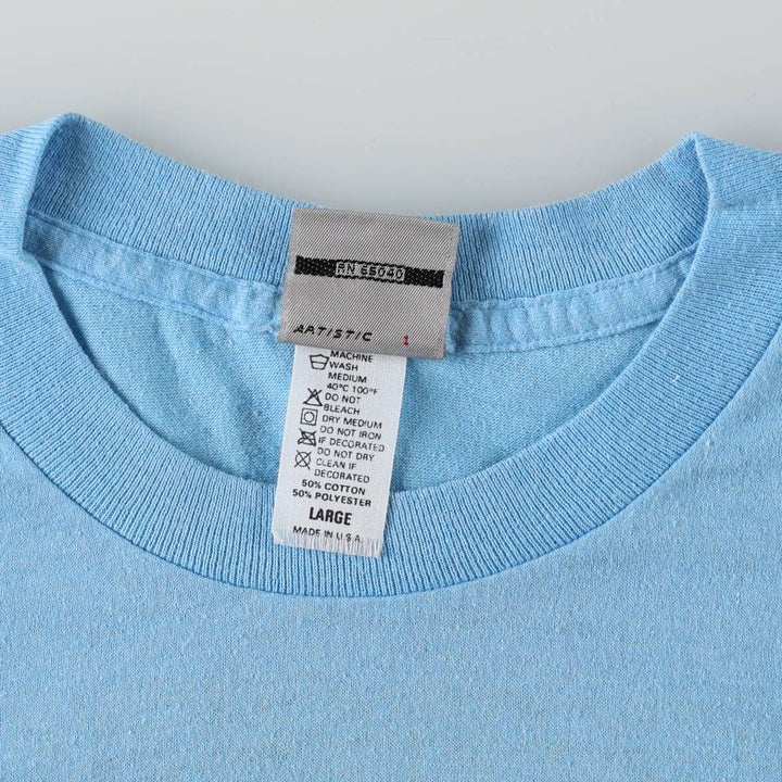 90'S Ocean Pacific Silver Tag Surf Skate T-Shirt, Made in USA, Men's Size L (Equivalent), Vintage cotton Blue type light blue Vintage Second Hand