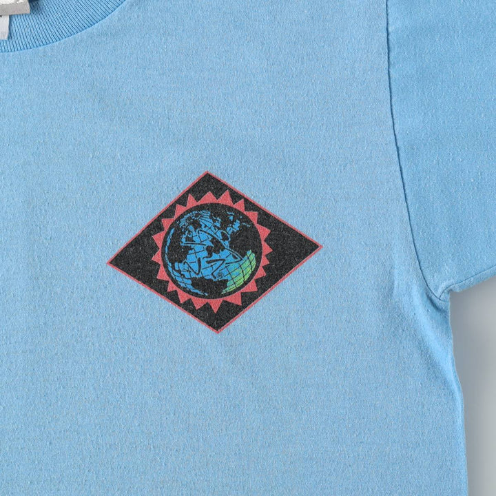 90'S Ocean Pacific Silver Tag Surf Skate T-Shirt, Made in USA, Men's Size L (Equivalent), Vintage cotton Blue type light blue Vintage Second Hand
