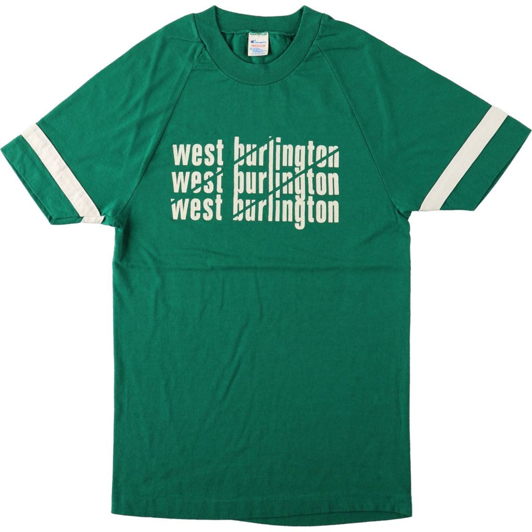 Vintage 1980'S Champion Trico Tag Print T-Shirt, Made in USA, Men's Size Medium polyester green type Vintage Second Hand