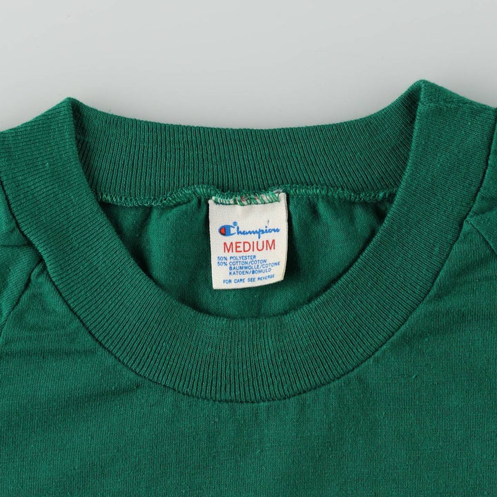 Vintage 1980'S Champion Trico Tag Print T-Shirt, Made in USA, Men's Size Medium polyester green type Vintage Second Hand