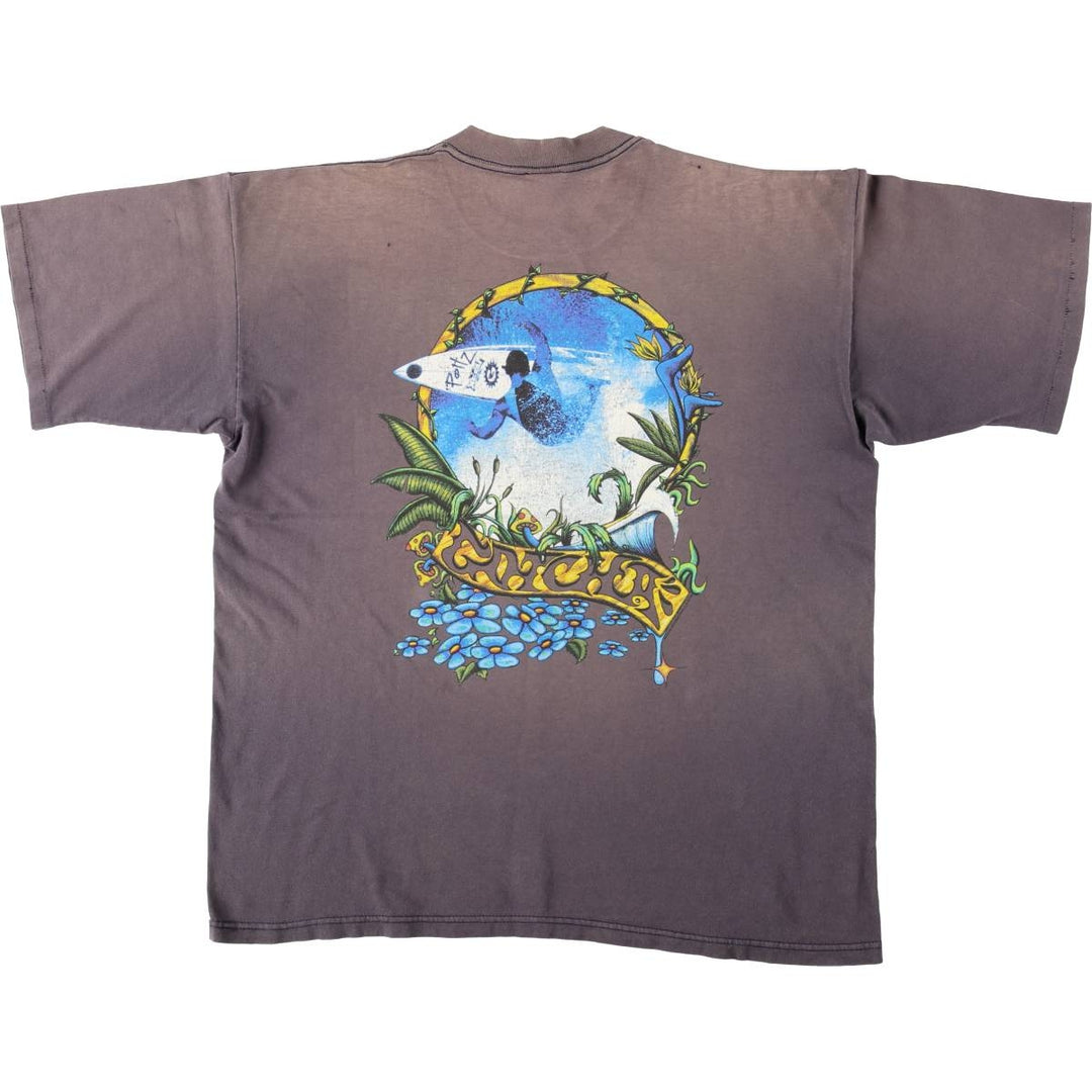 Vintage 90'S GOTCHA surf and skateboard T-shirt, made in the USA, size XL, men's cotton Charcoal Vintage Second Hand