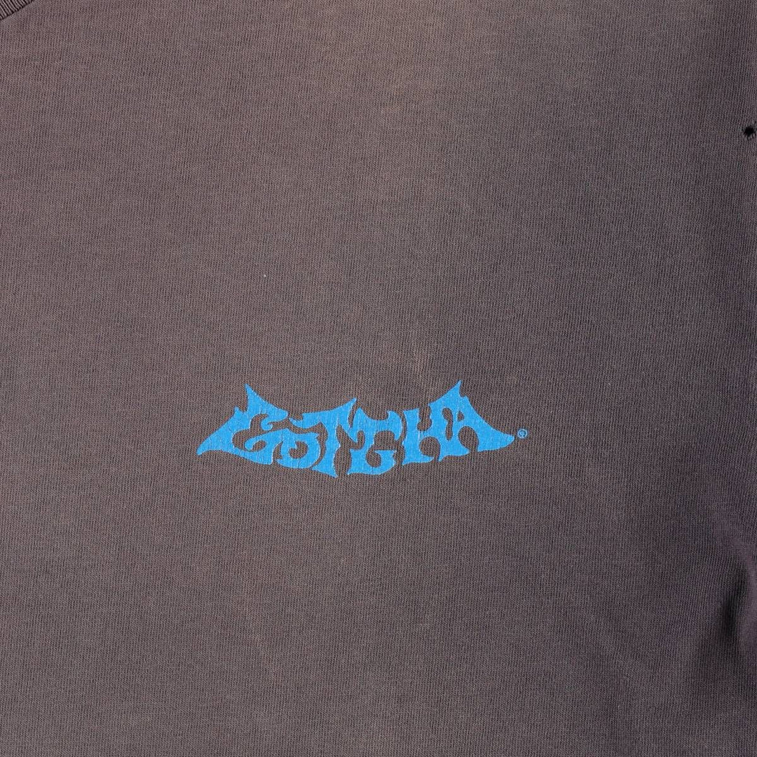 Vintage 90'S GOTCHA surf and skateboard T-shirt, made in the USA, size XL, men's cotton Charcoal Vintage Second Hand
